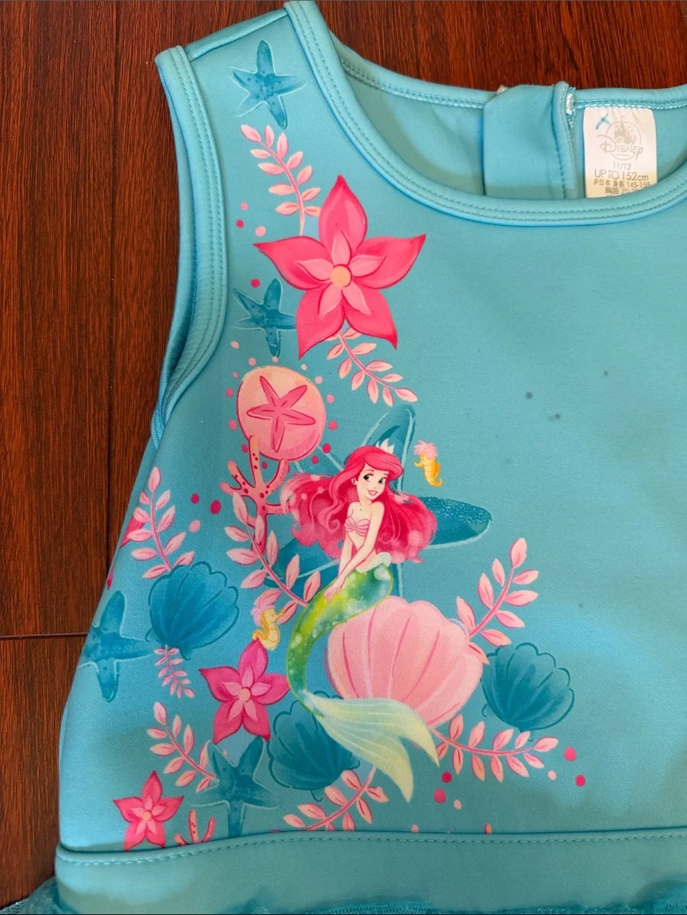Disney Store Girls' Aqua Little Mermaid Tulle Costume Dress - Picture 3 of 13
